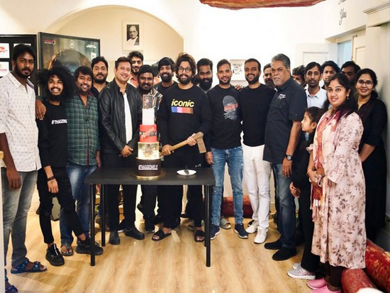 Icon Star Allu Arjun Office Decorated in Pushpa Team